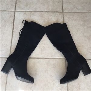 Soda Black Suede Boots Size 6